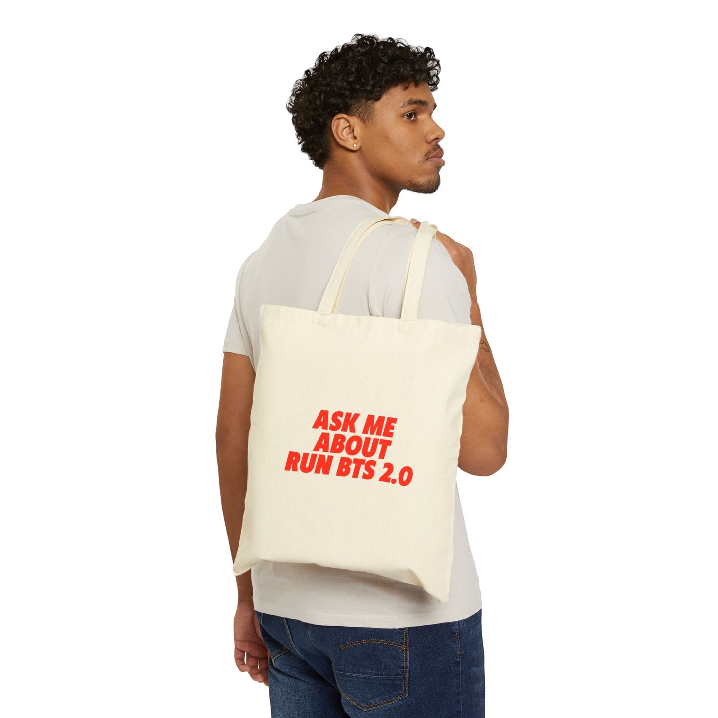 Ask Me About Run BTS 2.0 (1) Cotton Canvas Tote Bag