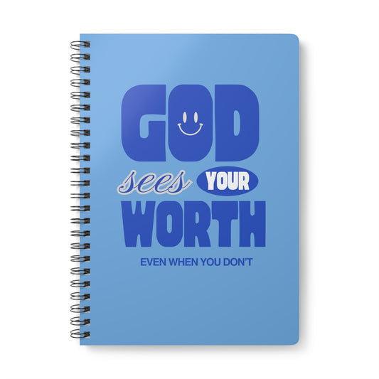 God Sees Your Worth Wirobound Softcover Notebook, A5