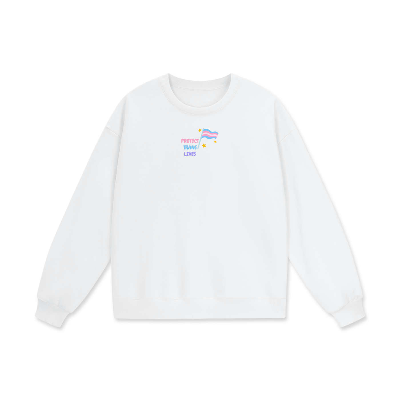 Protect Trans Lives Heavyweight Drop Shoulder Oversized Fleece Sweatshirt