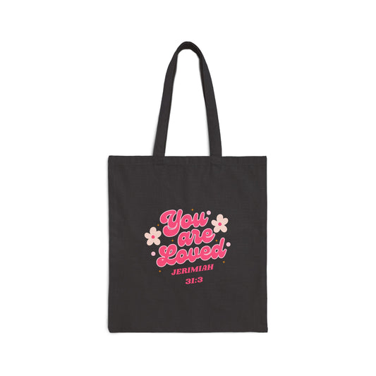 You Are Loved Cotton Canvas Tote Bag