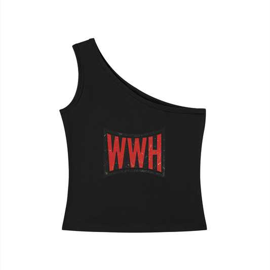 WWH (Worldwide Handsome Jin) One-Shoulder Crop T-Shirt