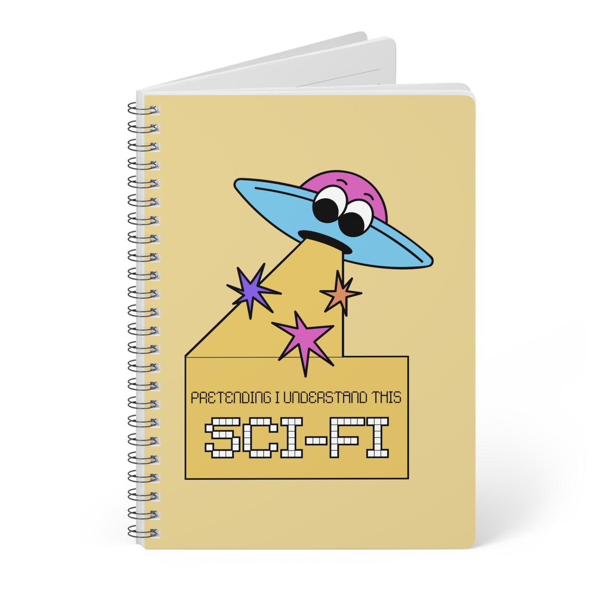 Pretending I Understand This Scifi (UFO) Wirobound Softcover Notebook, A5