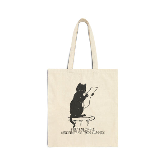 Pretending I Understand This Classic (Cat) Cotton Canvas Tote Bag