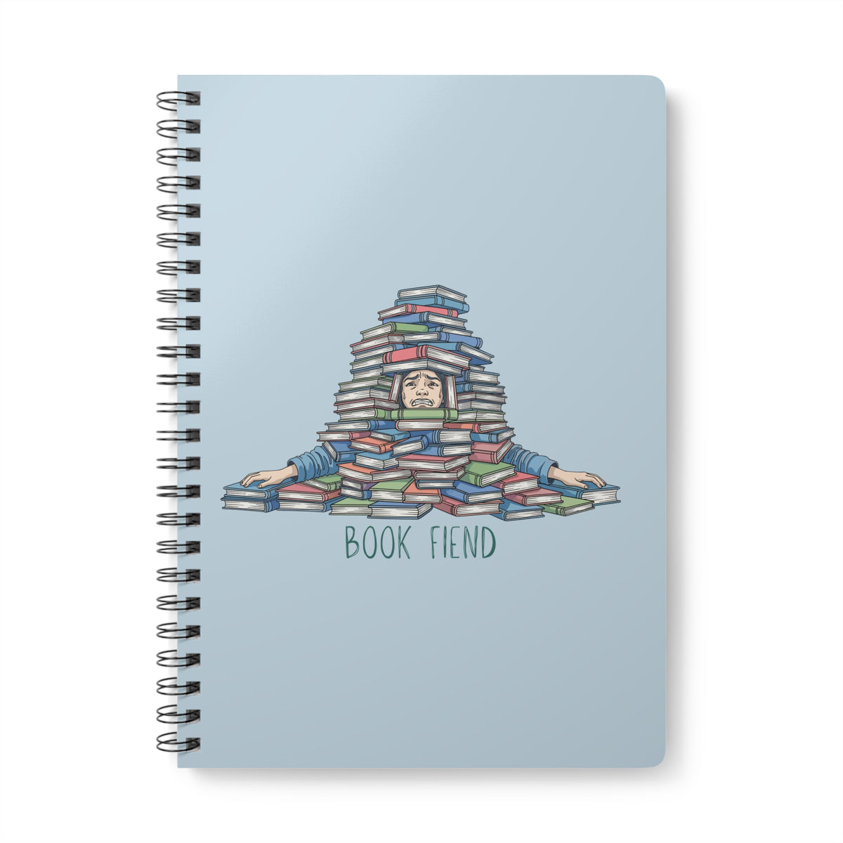 Book Fiend (Pile) Wirobound Softcover Notebook, A5