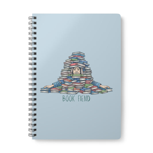 Book Fiend (Pile) Wirobound Softcover Notebook, A5