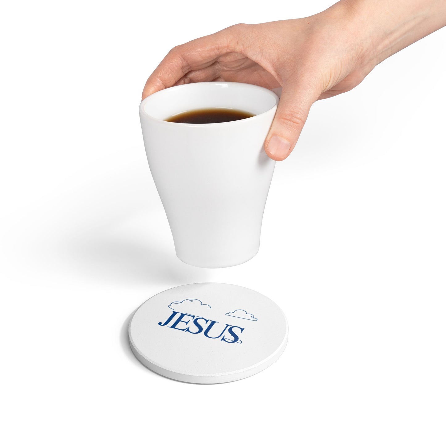 Jesus (Cloud) Ceramic Coaster