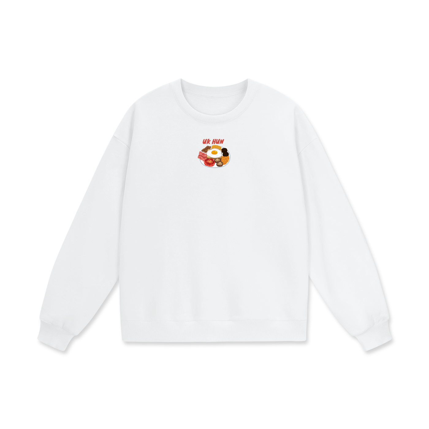 UK Hun (Breakfast) Heavyweight Drop Shoulder Oversized Fleece Sweatshirt