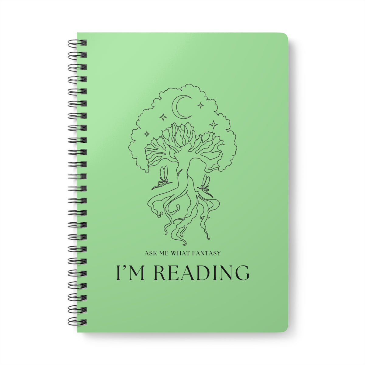 Ask Me What Fantasy I'm Reading (Tree) Wirobound Softcover Notebook, A5