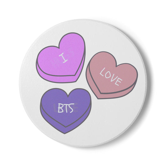 I Love BTS Ceramic Coaster
