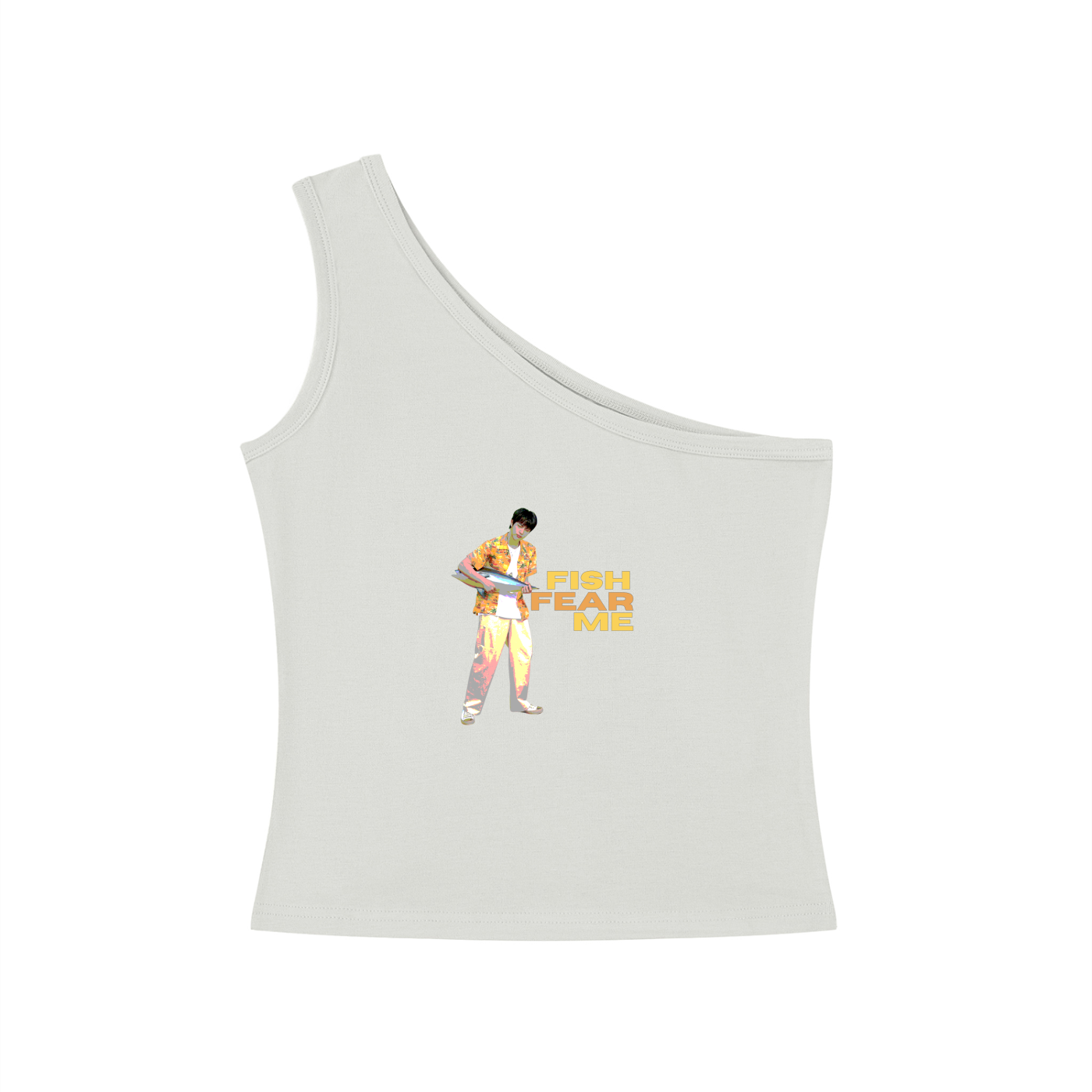 Fish Fear Me (Jin) One-Shoulder Crop T-Shirt