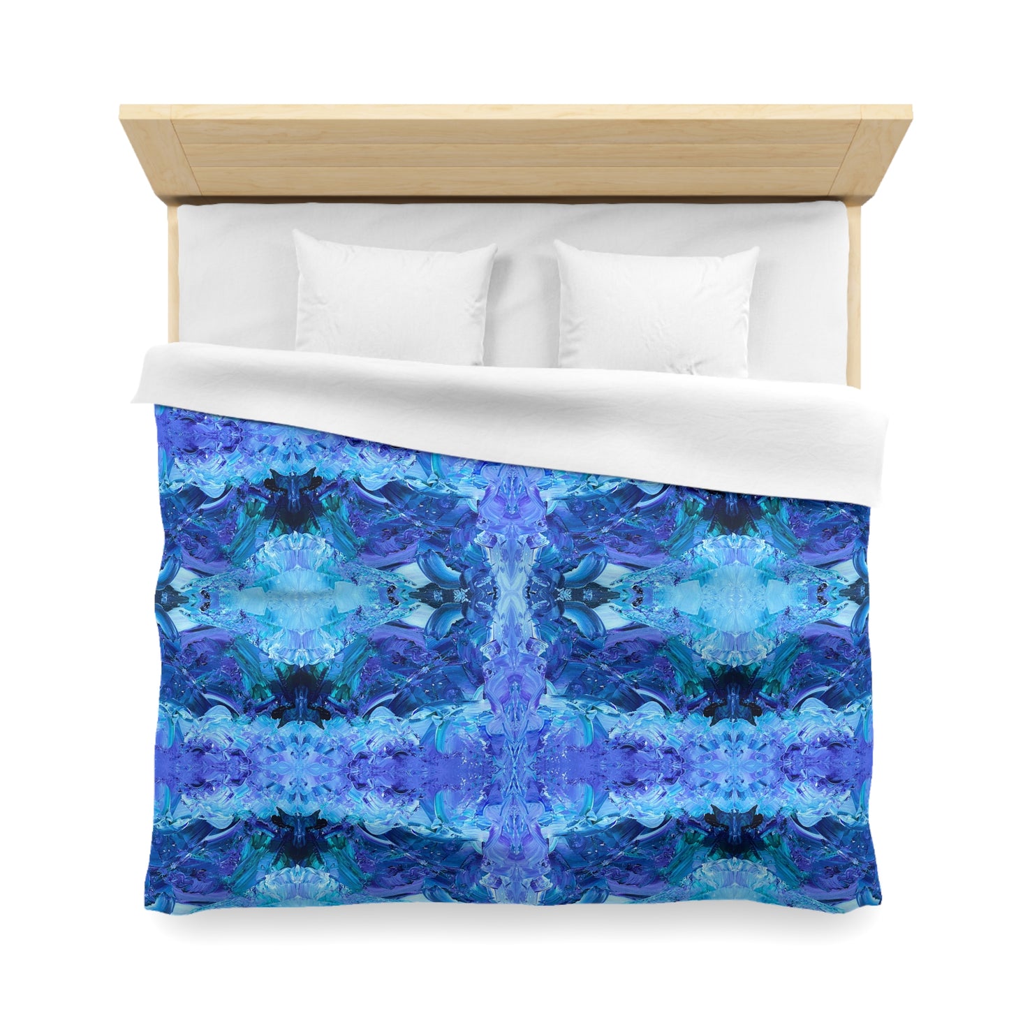 Waves Of Sapphire Microfiber Duvet Cover
