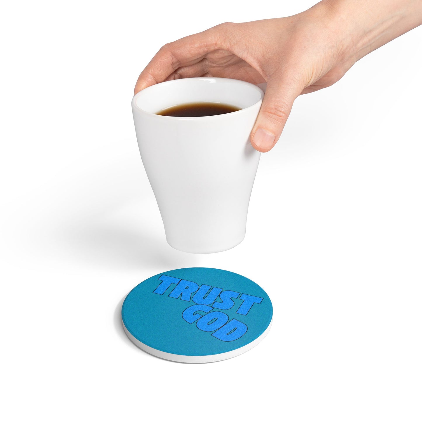 Trust God Ceramic Coaster