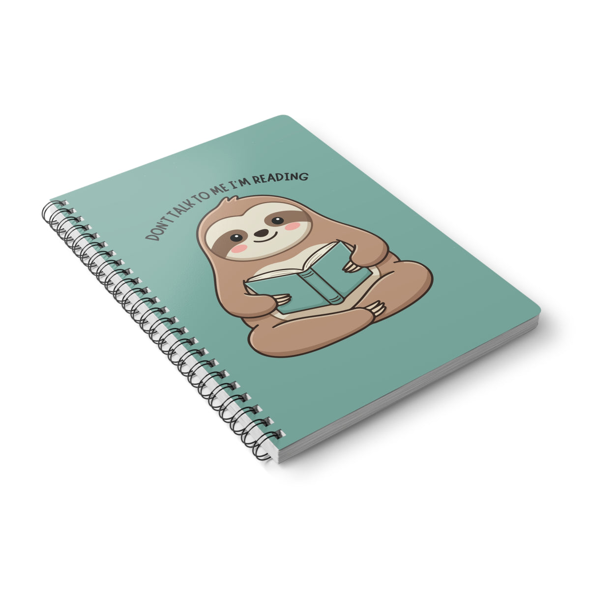 Don't Talk To Me I'm Reading (Sloth) Wirobound Softcover Notebook, A5