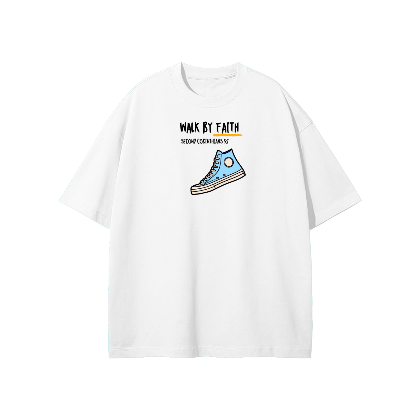 Walk By Faith (Chucks) Streetwear Heavyweight Loose Fit T-Shirt