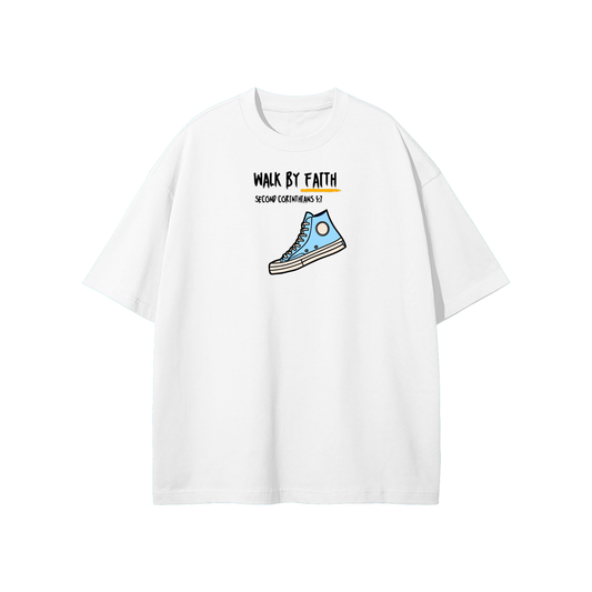 Walk By Faith (Chucks) Streetwear Heavyweight Loose Fit T-Shirt