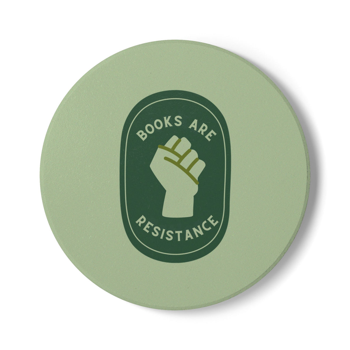 Books Are Resistance (Patch) Ceramic Coaster