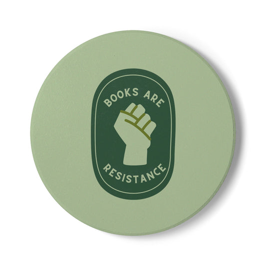 Books Are Resistance (Patch) Ceramic Coaster
