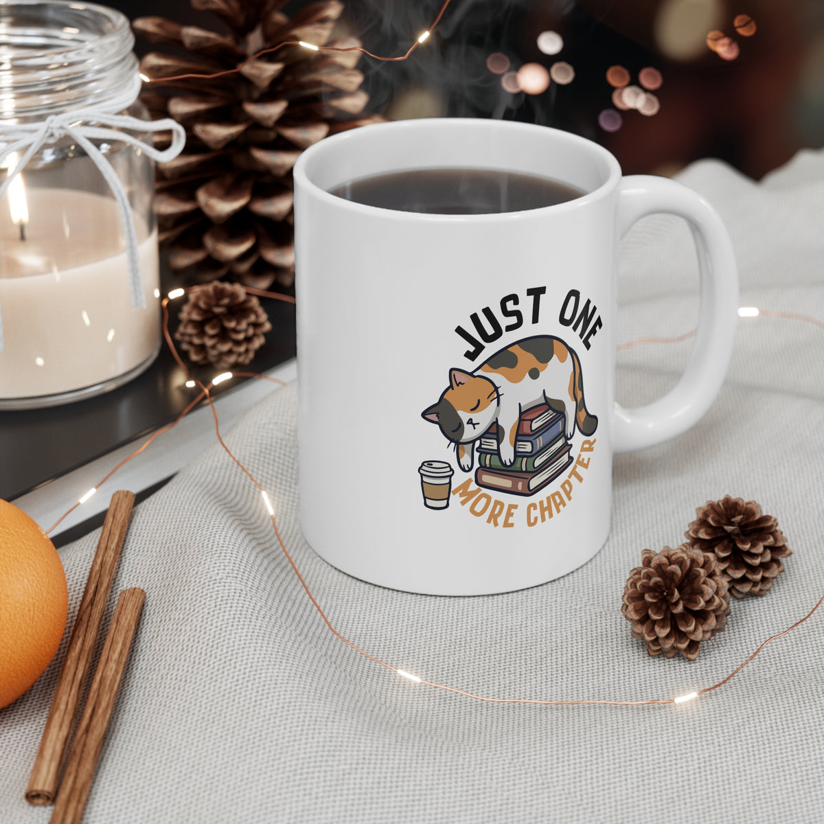 Just One More Chapter (Cat) 11oz White Mug