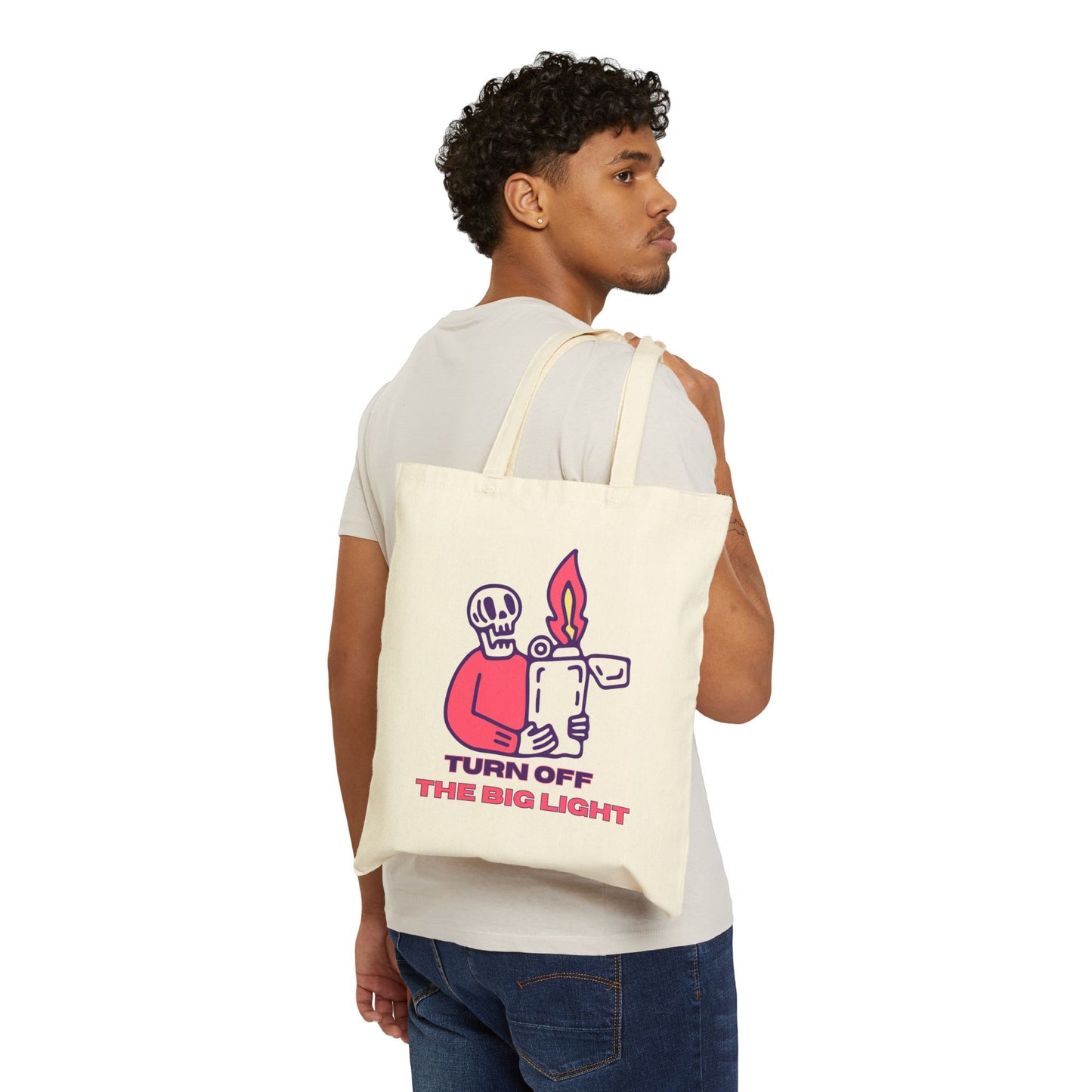 Turn Off The Big Light Cotton Canvas Tote Bag