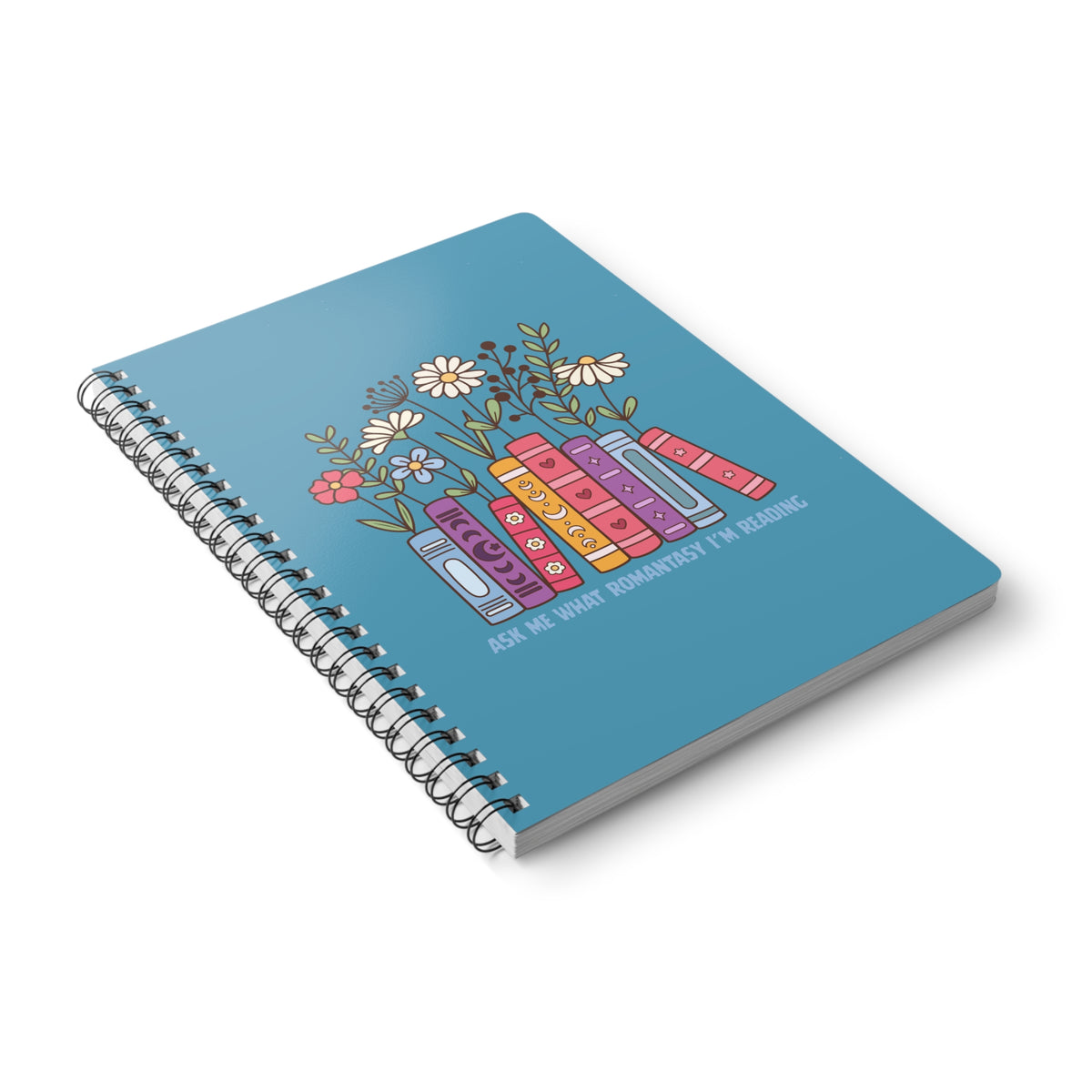 Ask Me What Romantasy I'm Reading (Plants) Wirobound Softcover Notebook, A5