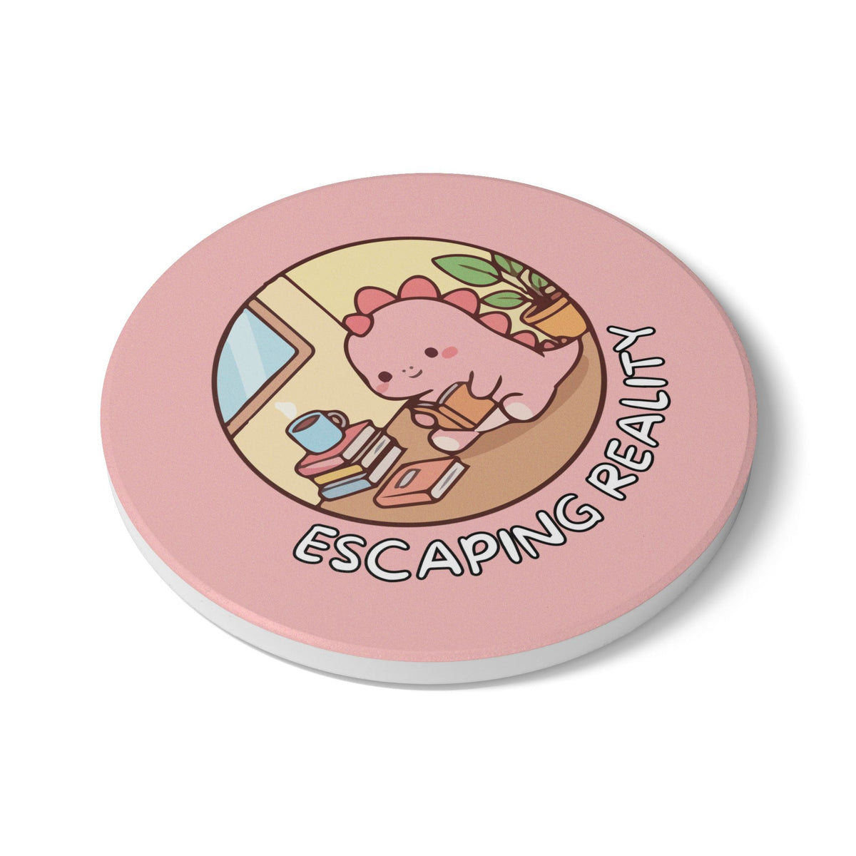 Escaping Reality (Dino) Ceramic Coaster