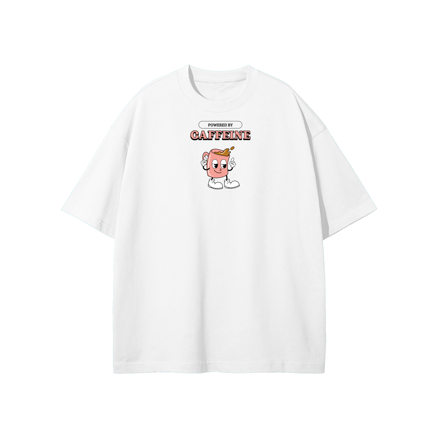 Powered By Caffeine Streetwear Heavyweight Loose Fit T-Shirt