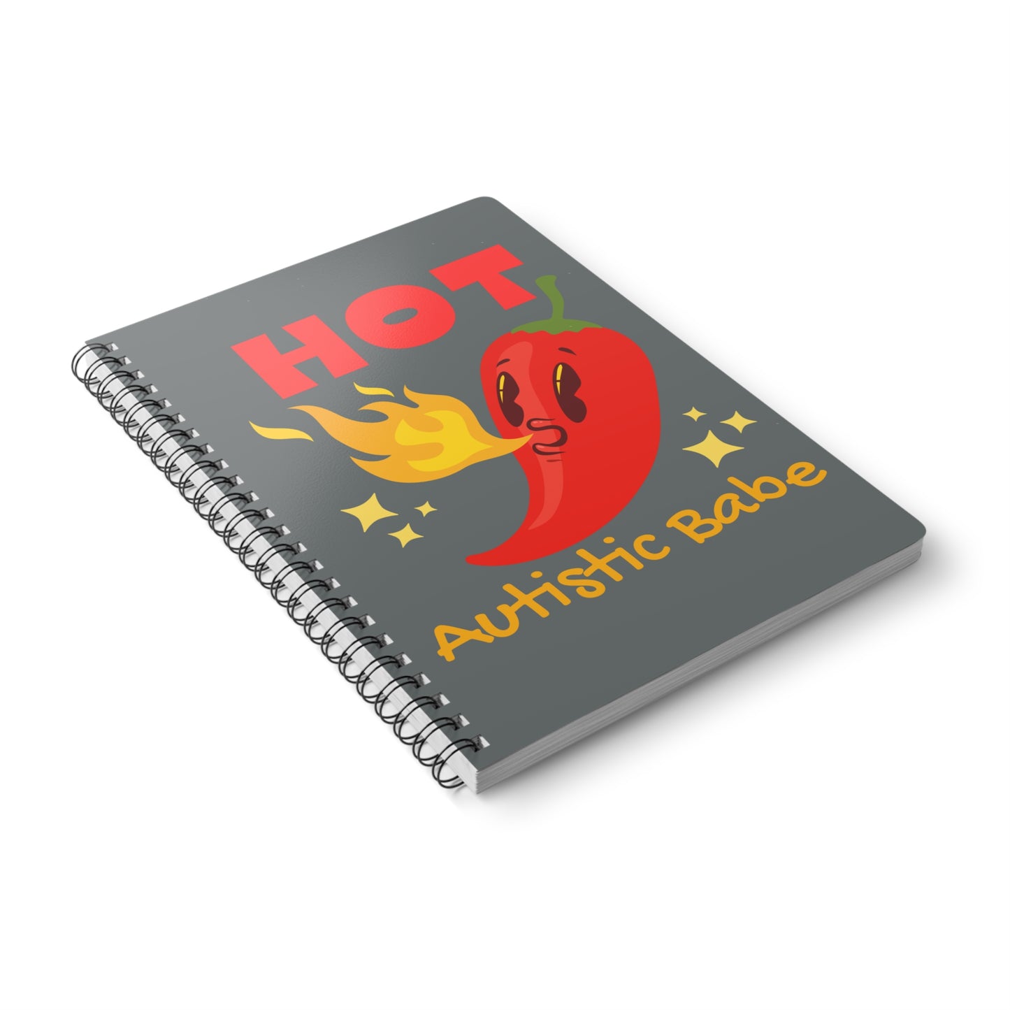 Hot Autistic Babe (1) Wirobound Softcover Notebook, A5