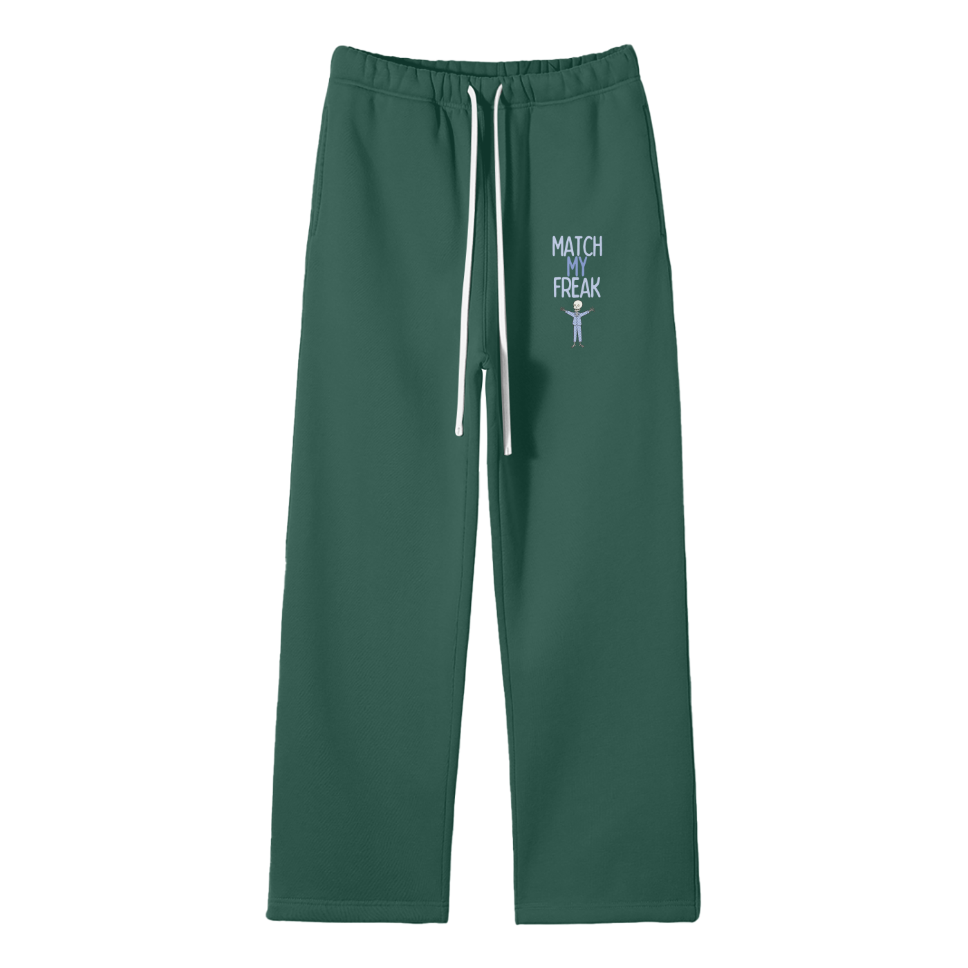 Match My Freak (Skeleton) Streetwear Fleece Straight Leg Pants