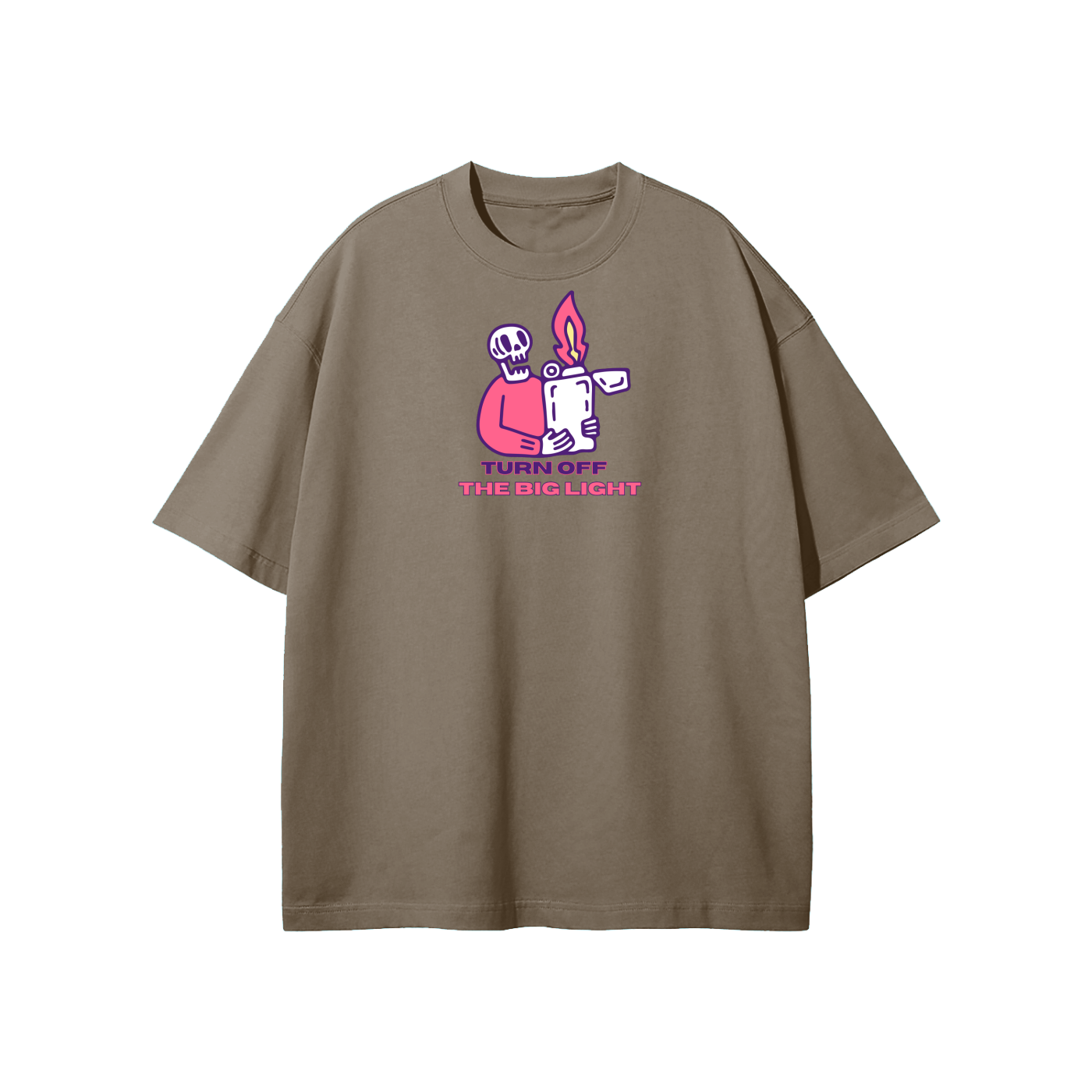 Turn Off The Big Light Streetwear Heavyweight Loose Fit T-Shirt