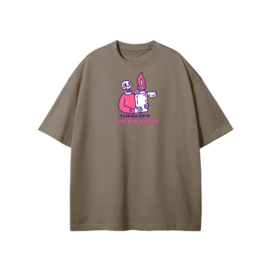 Turn Off The Big Light Streetwear Heavyweight Loose Fit T-Shirt