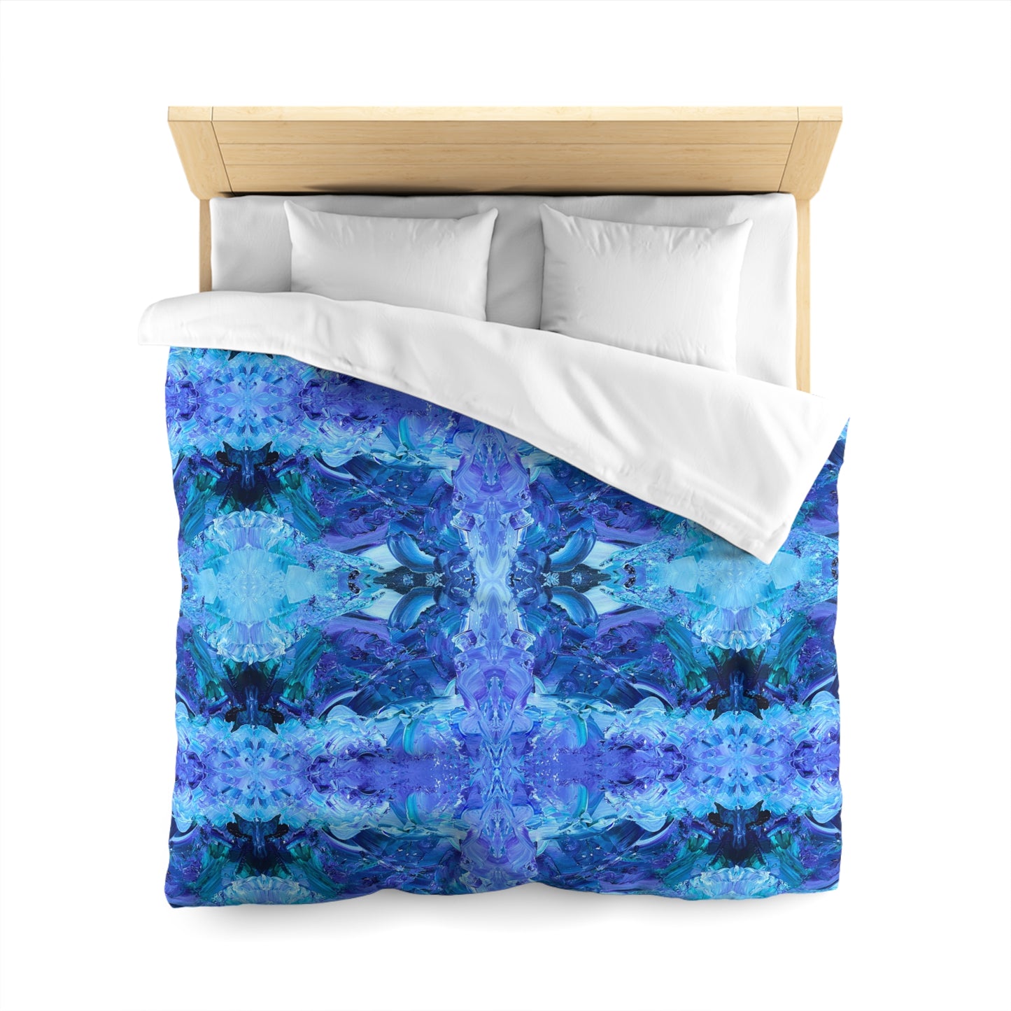 Waves Of Sapphire Microfiber Duvet Cover