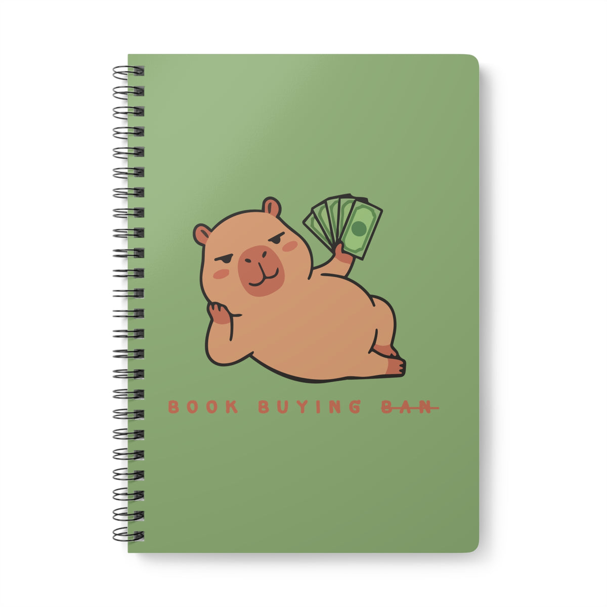 Book Buying Ban Wirobound Softcover Notebook, A5