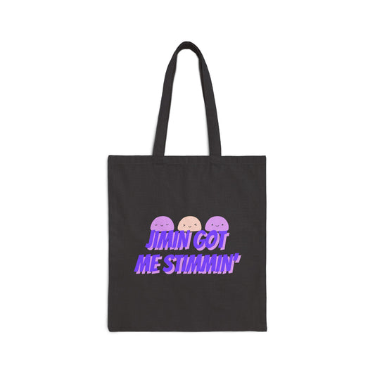 Jimin Got Me Stimmin (Mochi) Cotton Canvas Tote Bag