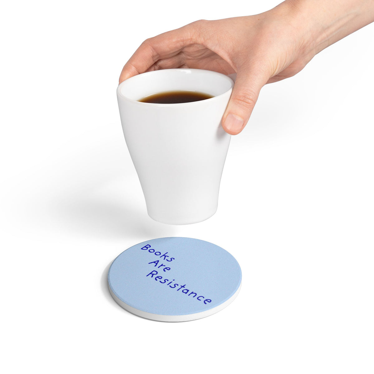 Books Are Resistance Ceramic Coaster