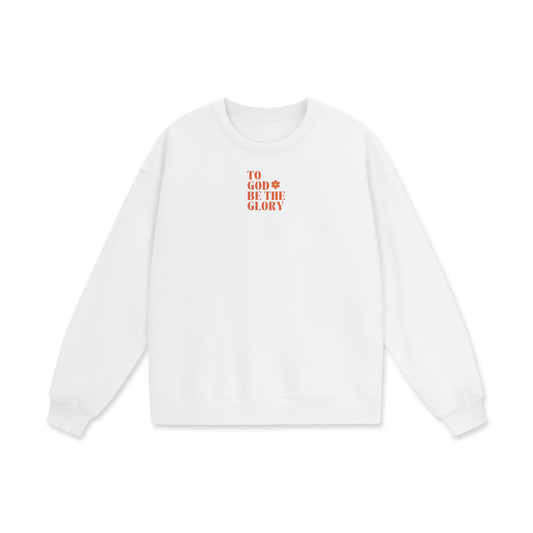 To God Be The Glory Heavyweight Drop Shoulder Oversized Fleece Sweatshirt