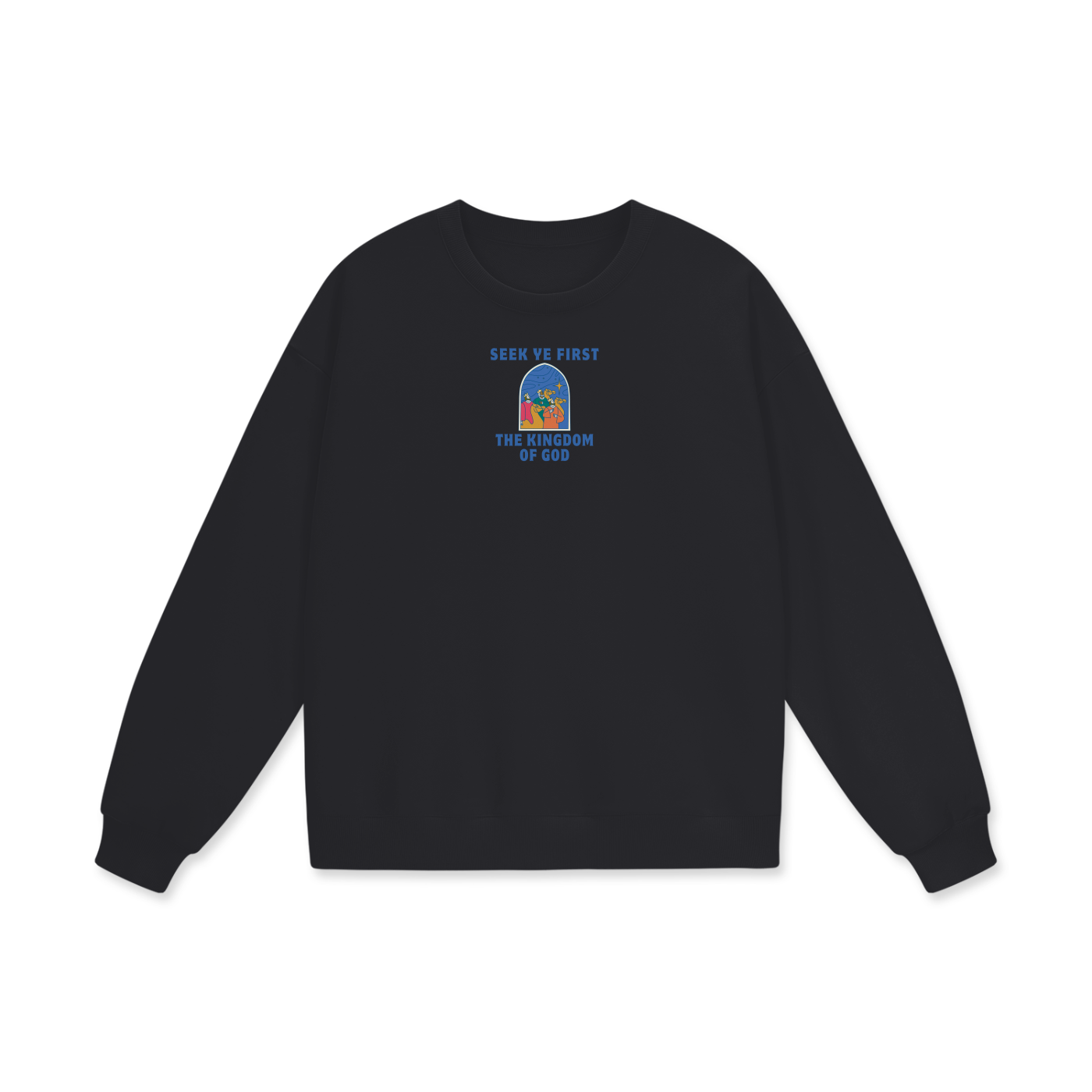 Seek Ye First Heavyweight Drop Shoulder Oversized Fleece Sweatshirt