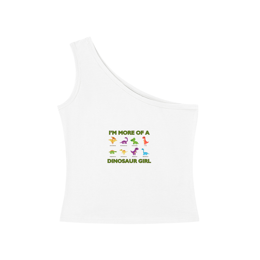 I'm More Of A Dinosaur Girl One-Shoulder Crop T Shirt