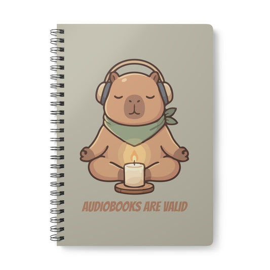 Audiobooks Are Valid Wirobound Softcover Notebook, A5