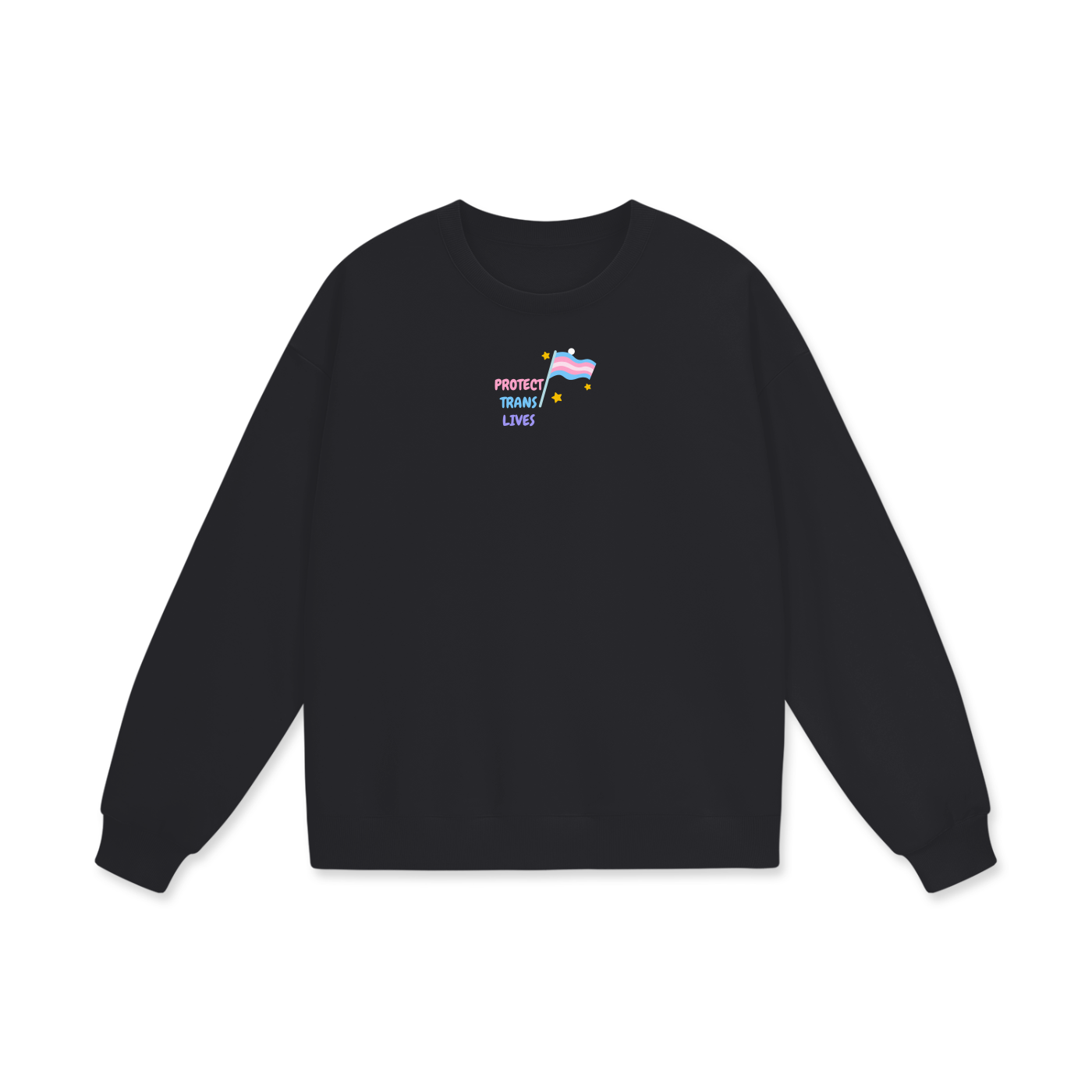 Protect Trans Lives Heavyweight Drop Shoulder Oversized Fleece Sweatshirt