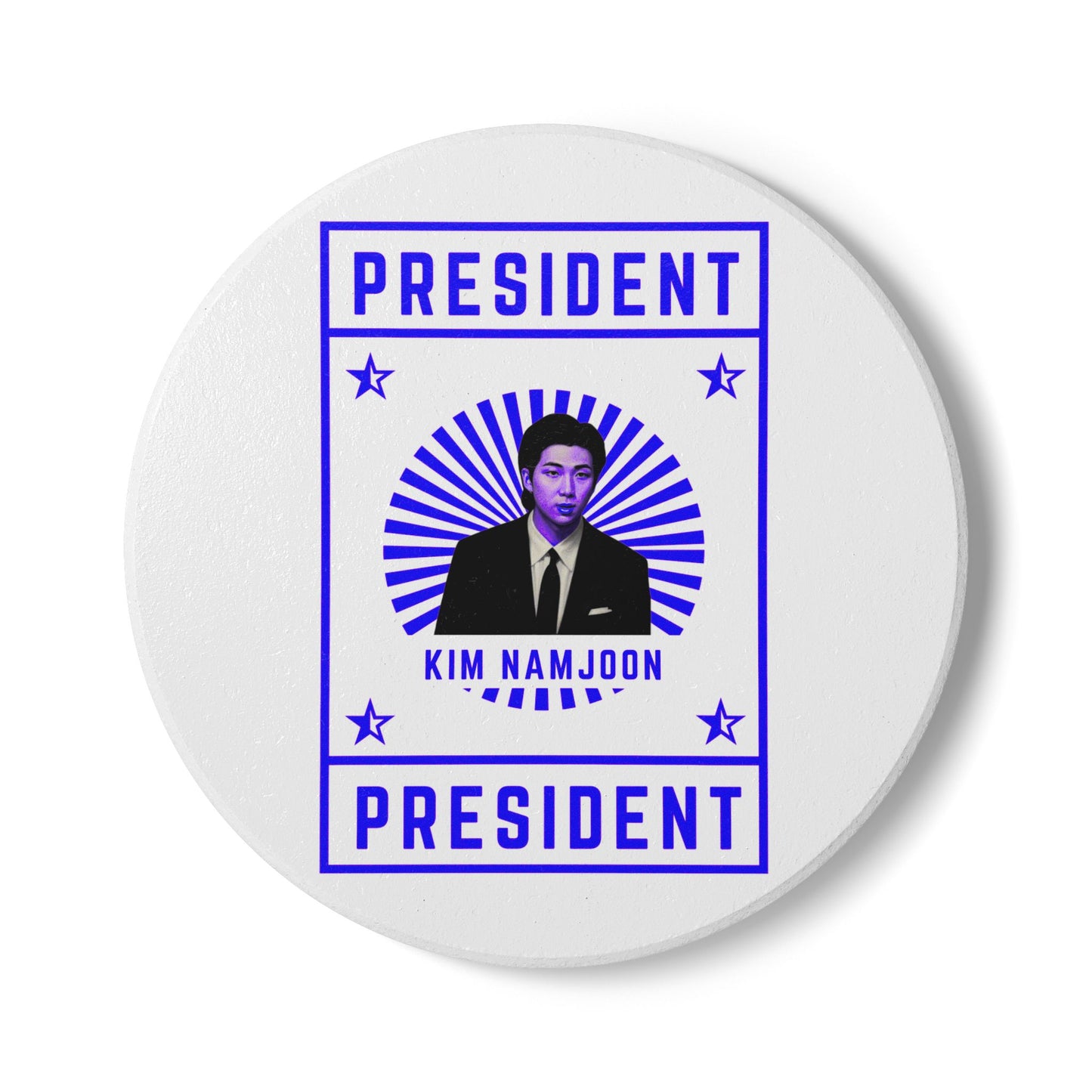President Kim Namjoon Ceramic Coaster