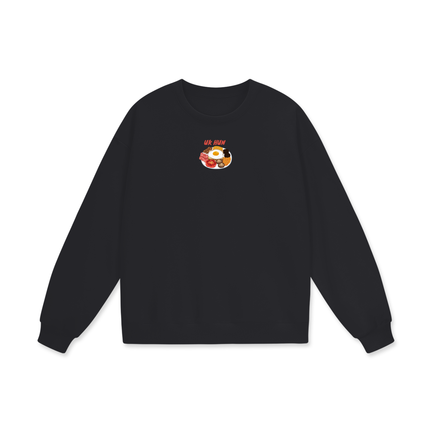 UK Hun (Breakfast) Heavyweight Drop Shoulder Oversized Fleece Sweatshirt