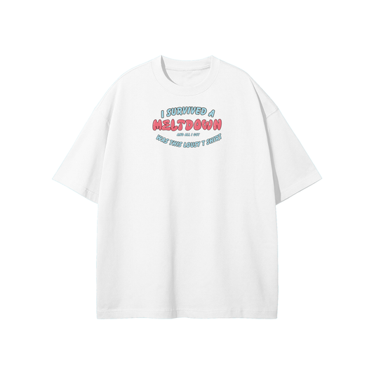 I Survived A Meltdown Streetwear Heavyweight Loose Fit T-Shirt