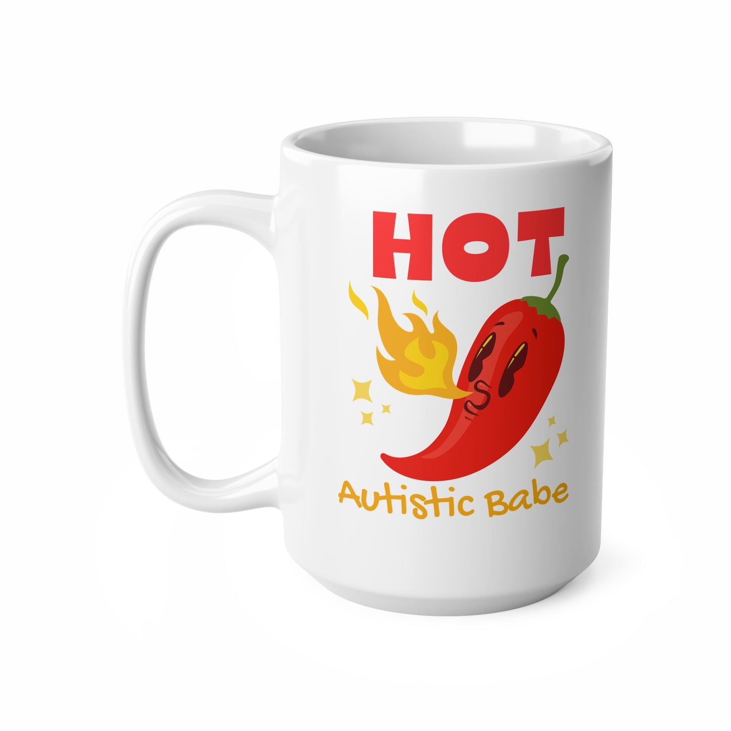 Hot Autistic Babe Ceramic Coffee Cup, 15oz