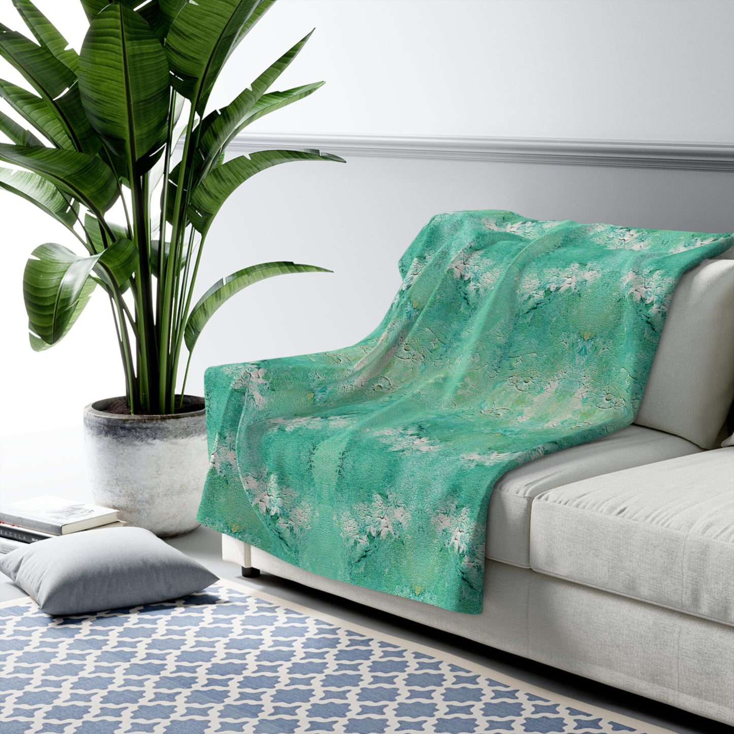 Chlorophyll Sherpa Fleece Blanket