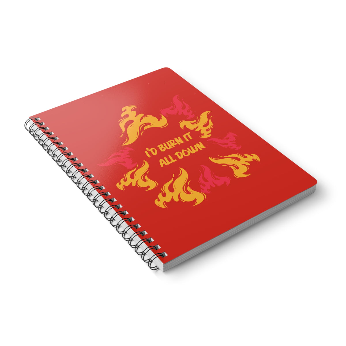 I'd Burn It All Down Fire (Percy Jackson) Wirobound Softcover Notebook, A5