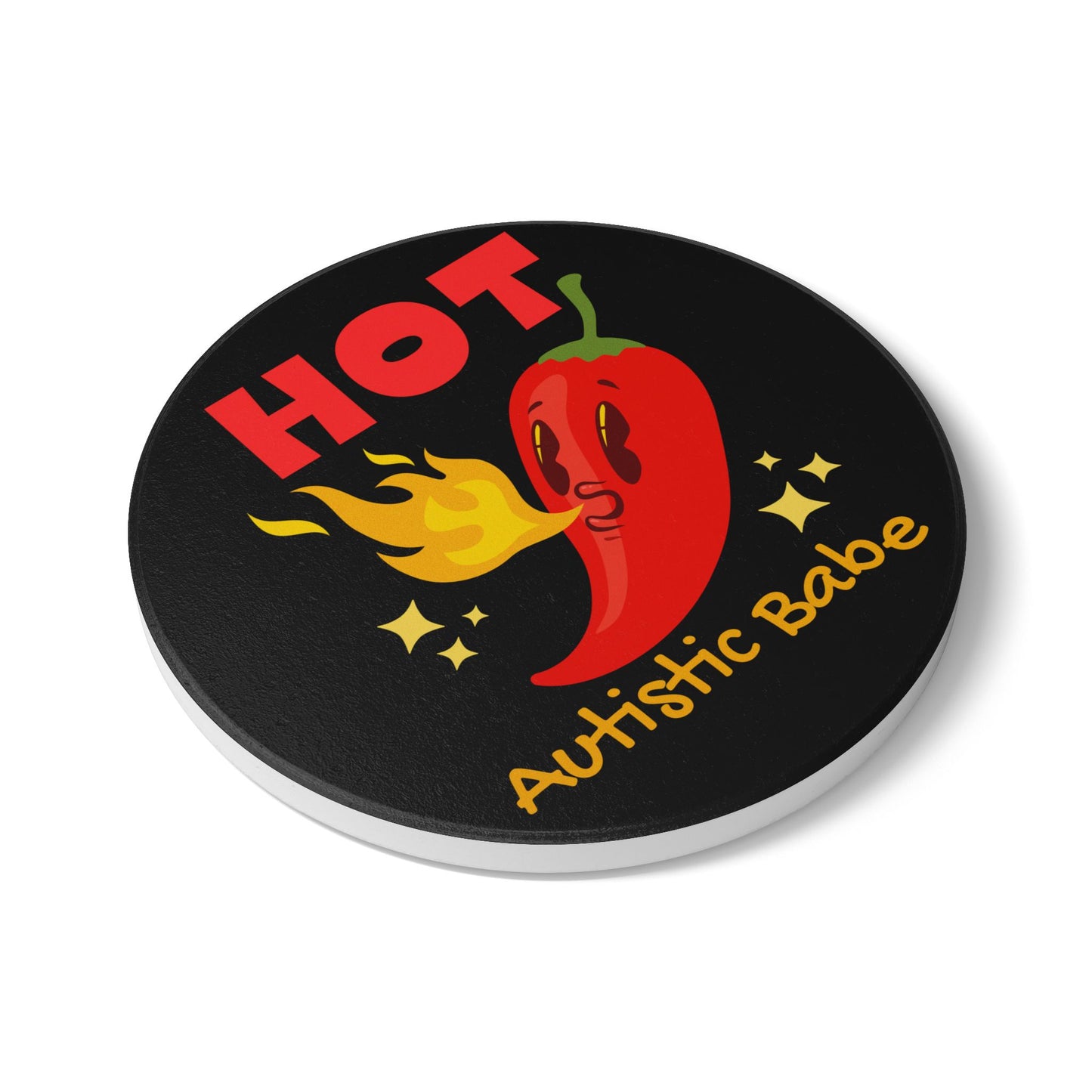Hot Autistic Babe (2) Ceramic Coaster