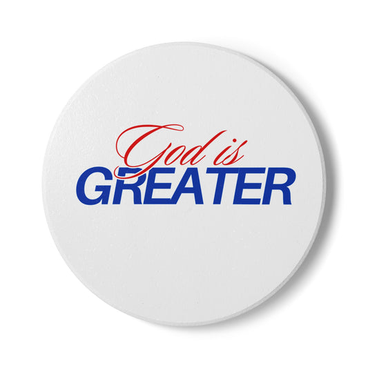 God Is Greater Ceramic Coaster