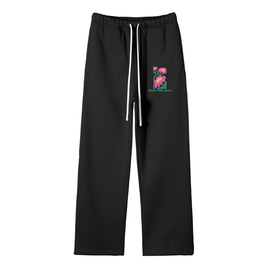 Bloom With Grace Streetwear Fleece Straight Leg Pants