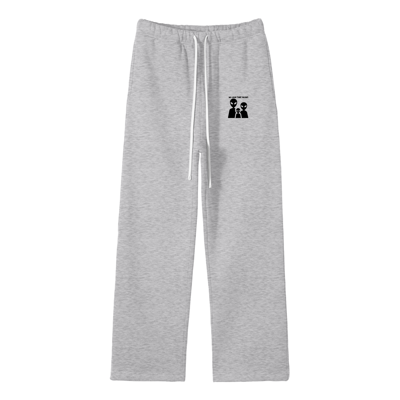 We Livin' That Aliens Streetwear Fleece Straight Leg Pants