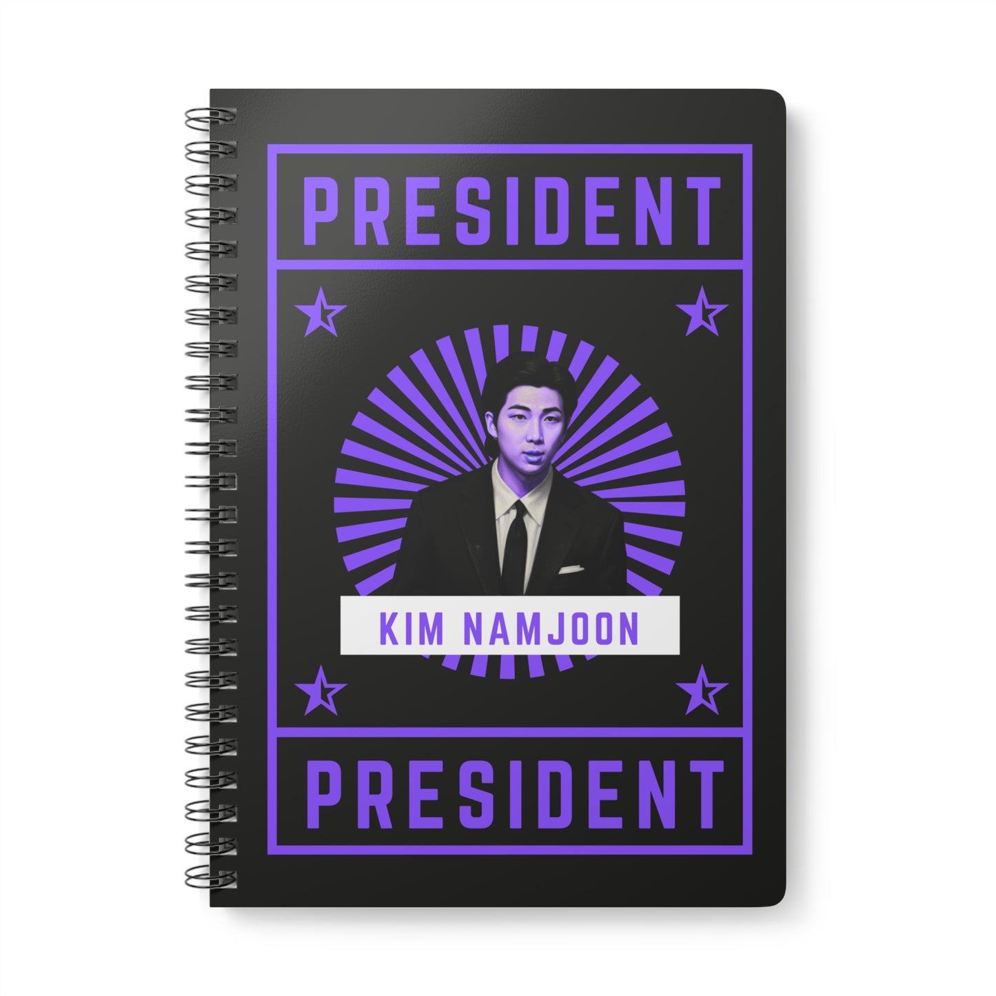 President Kim Namjoon Wirobound Softcover Notebook, A5